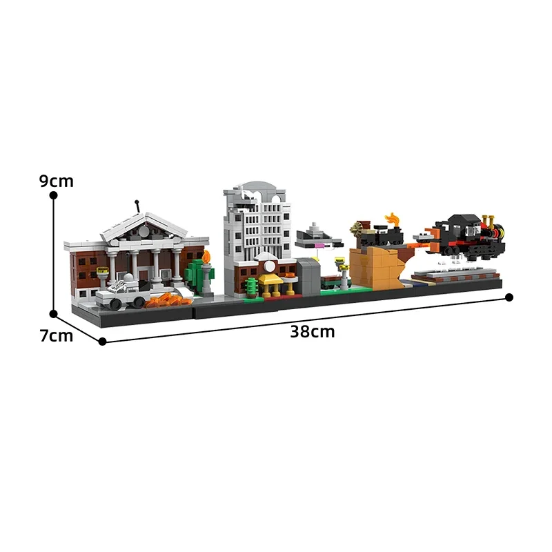Bricklink Ideas MOC Movie Powrót do przyszłości Skyline Architektura Dom miejski Widok ulicy Zestawy klocków Zabawki dla dzieci Prezent