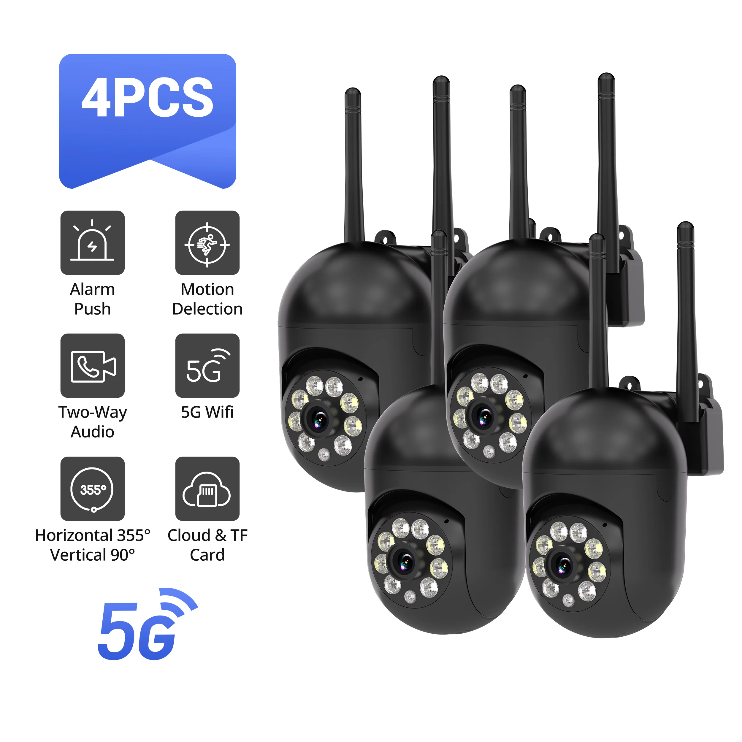 4PCS Wireless 1080P…