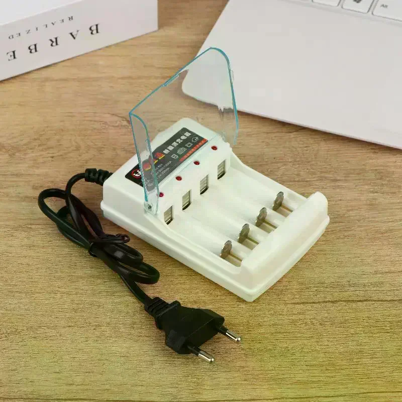 4 Slot 1.2V AA AAA Battery Charger With Cover Independent Charging EU/US Plug For Rechargeable Batteries