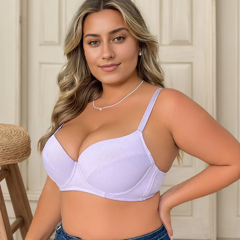 

2 sexy plus-size bras, adjusted breasts, women's underwear with steel rings to gather bras
