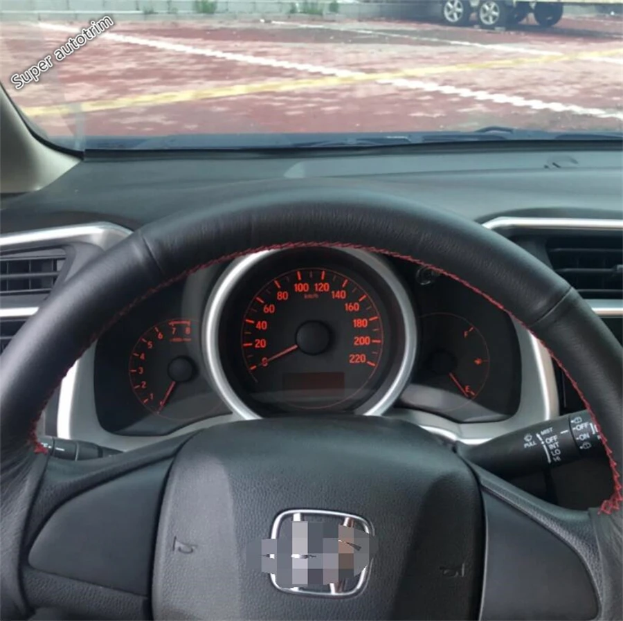 자동차 대시 보드 계기판 스크린 프레임 장식 커버 트림, 혼다 FIT JAZZ 2014 - 2020 ABS 탄소 섬유/매트 액세서리