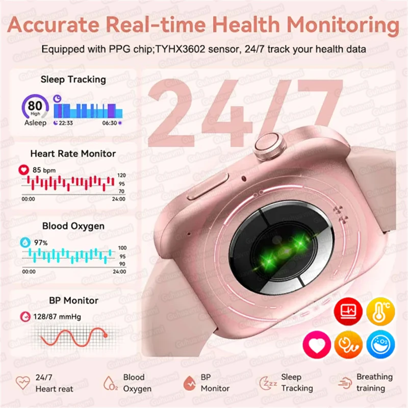 2025New Per HUAWEI NFC Smat Orologio Da Uomo 1.85 "Schermo AMOLED Pressione Sanguigna Frequenza Cardiaca Salute Femminile Impermeabile Smarwatches Signore