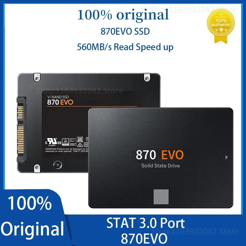 Disco Duro interno para ordenador portátil, unidad de almacenamiento Original 870 EVO SSD 2TB /4TB/ 8TB 1TB 500GB SATA 3 2,5 pulgadas, MLC Disco Duro PS5