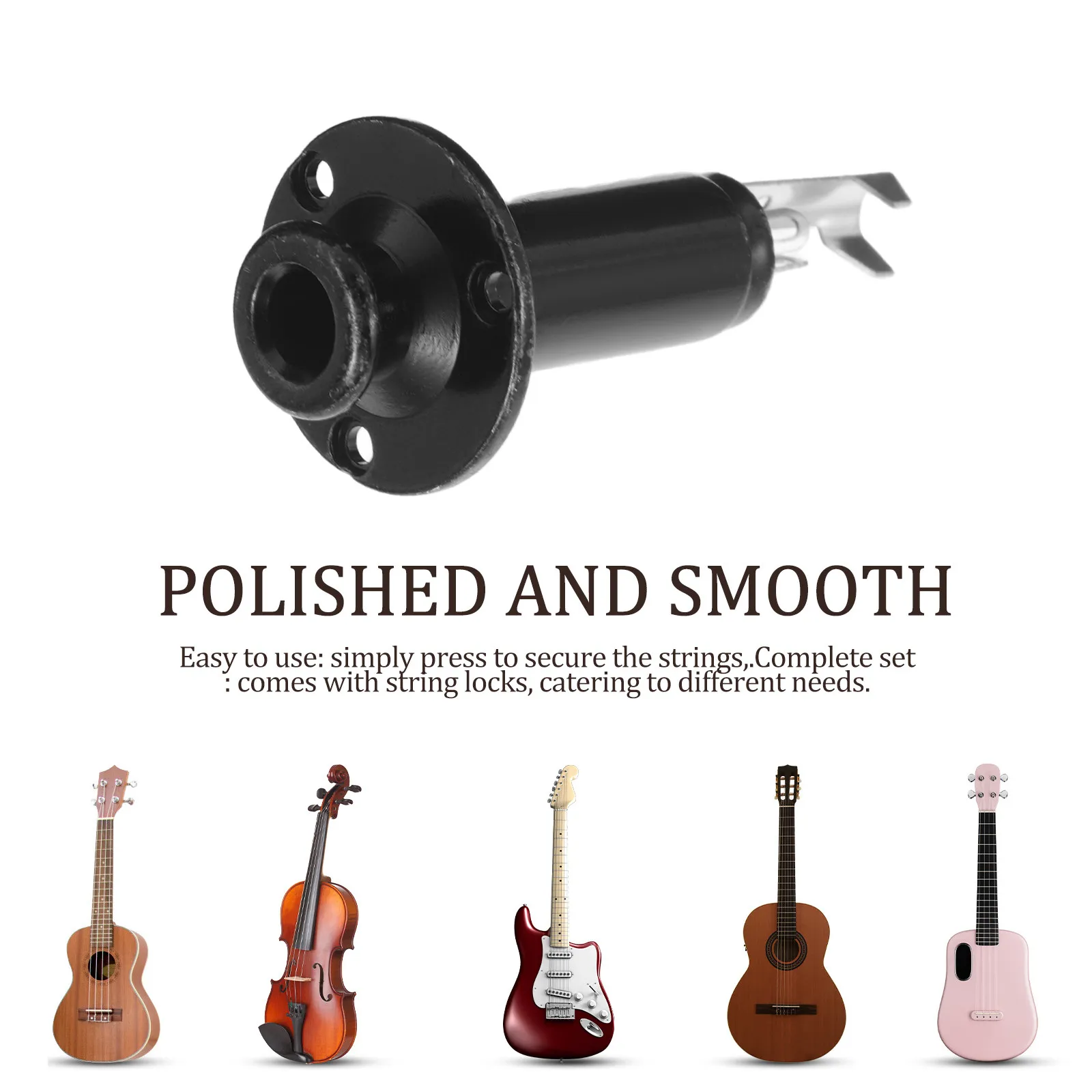 1Set Acoustic Guitar Jack Socket Single Strap Button Endpin Threaded Output Jack for Electric Bass Guitar Replacement