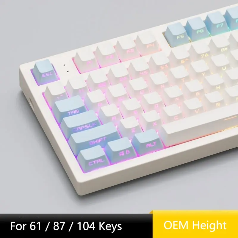 

104 Keys Keycaps Set OEM Height PBT Thermal Sublimation Keycaps Side Engraved Word For Mechanical Keyboard 84 68 87 104 DIY