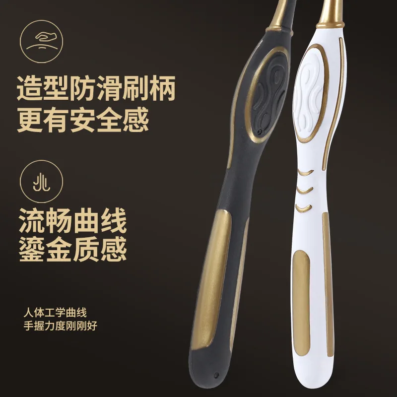 Soft-bristled filament wide-head toothbrush with high-density bristles for deep gum protection and cleaning for adults