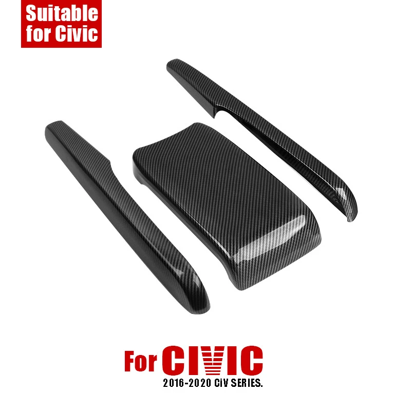 

3 Pcs Center Armrest Box Protective Cover for Honda Tenth Generation Civic Wear-Resistant Anti-Scratch Decorative Frame