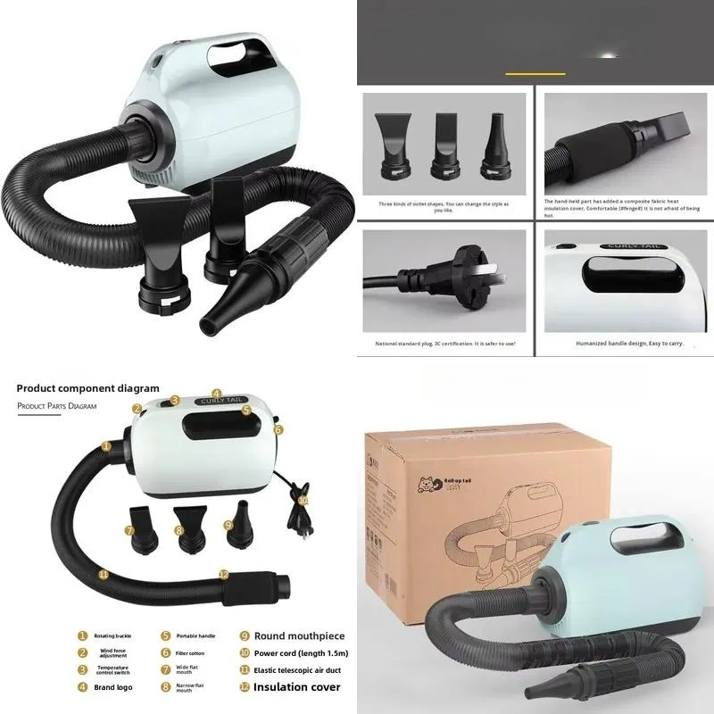 High Power Pet Drying Box Big Dog Hair Dryer Plastic Water Blower for Golden Retriever Teddy Cat
