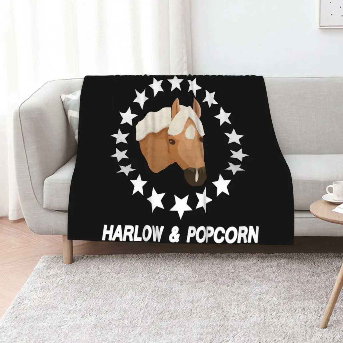 Harlow And Popcorn Merch Popcorn The Pony Throw Blanket Picnic for winter Decoratives wednesday For Baby Softest Blankets