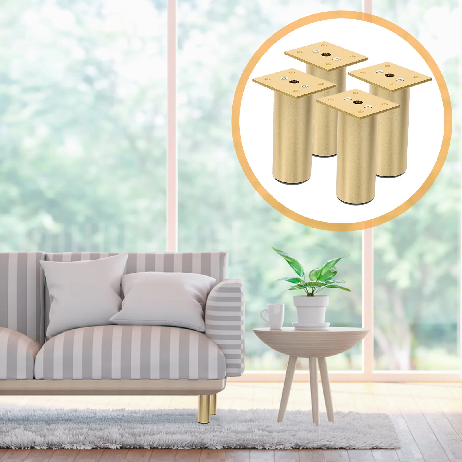 

4Pcs Aluminum Alloy Sofa Legs Furniture Feet Sturdy Adjustable for Coffee Table Bed Closet Decorative Furniture Legs