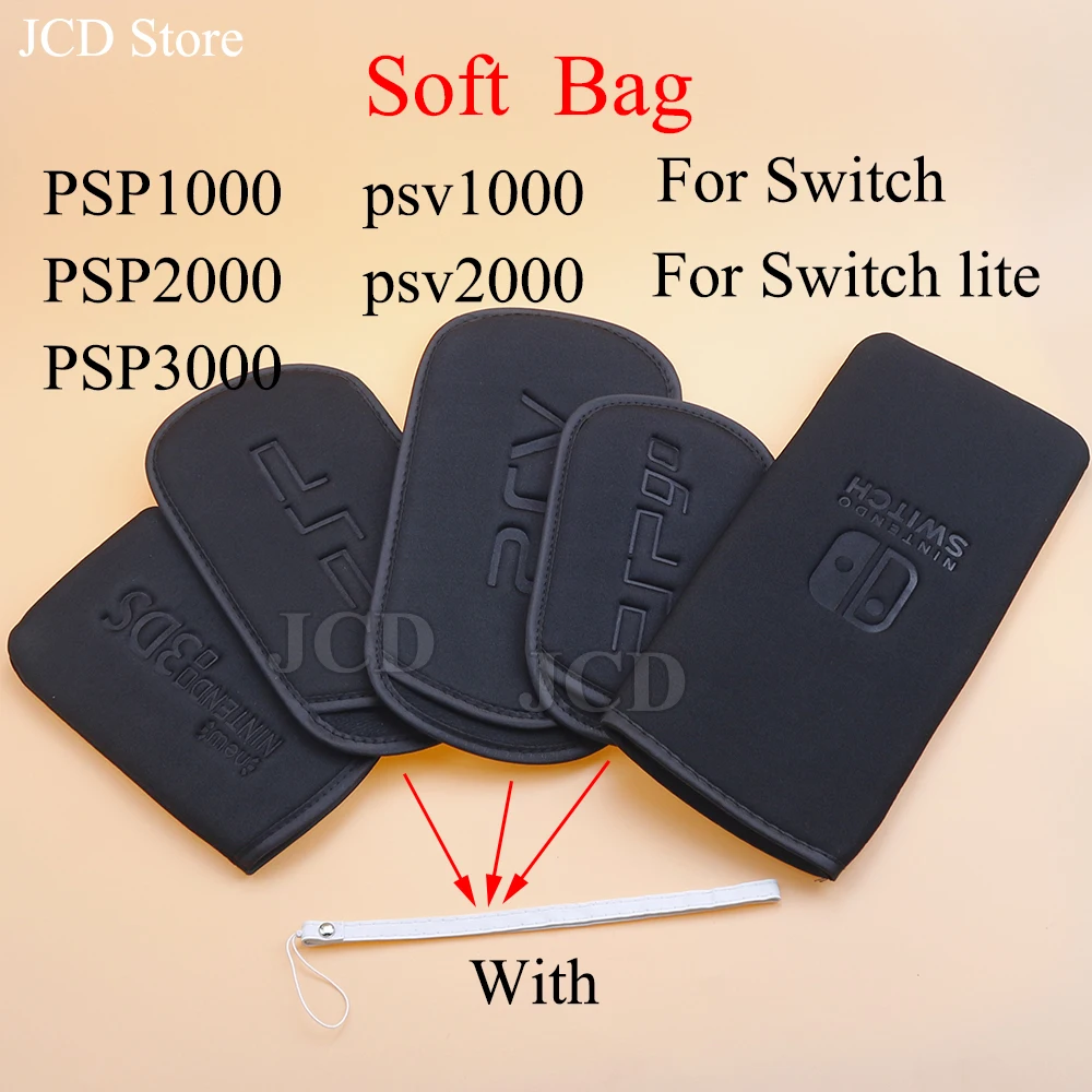 For PSV PSP 1000/2000/3000 for PSP Go Soft Protective Carrying Storage Bag Pouch Case For New 3DS for Switch / Lite Console