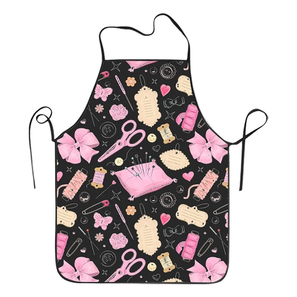 Creative Nail Polish Pattern Hairdresser Apron Waterproof Oilproof Dinner Kitchen Apron Coffee Overalls For Woman Men
