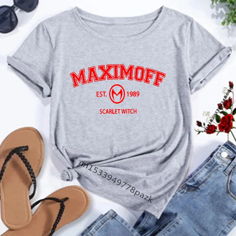 Wanda Maximoff 1989 Vintage Tshirts Women Men Wandavision TV Series Letter Print Woman T-shirt Top Cotton Short Sleeve T-shirts