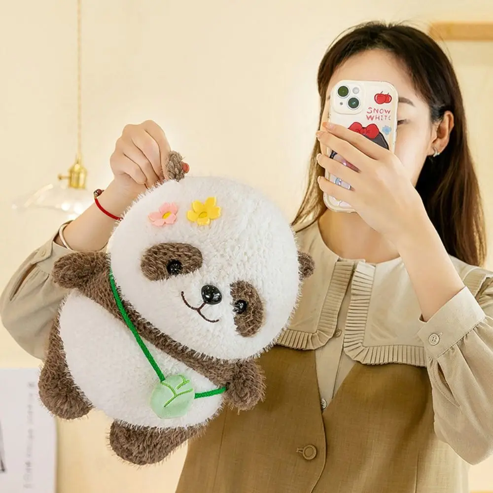 PP Cotton Flower Panda Plushies Dolls Fluffy Collection Zongzi Panda Plush Doll Cartoon Comfortable Zongzi Panda Stuffed Toy