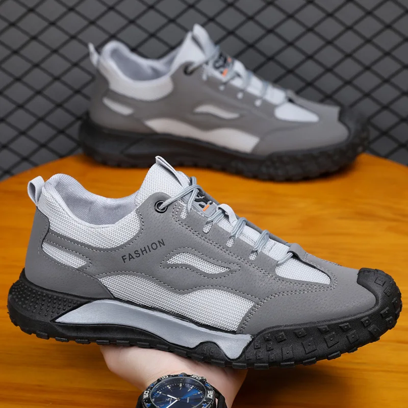 

Men's shoes with mesh, breathable casual sports shoes, outdoor travel lightweight hiking shoes and running shoes