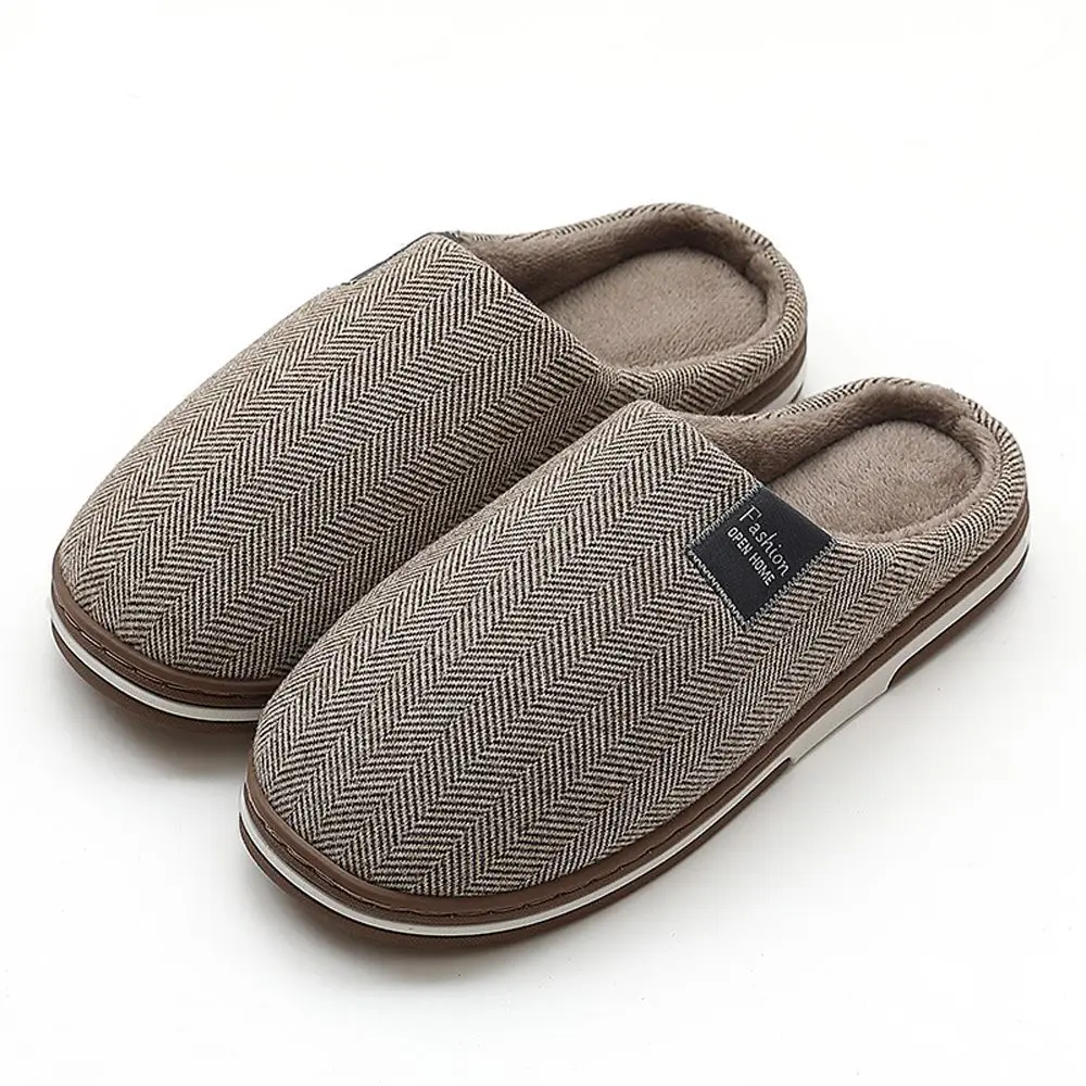 

Soft Autumn Knitted Bedroom Shoes Simple Couple Non-Slip Women Slippers Man Slippers Cotton Slippers