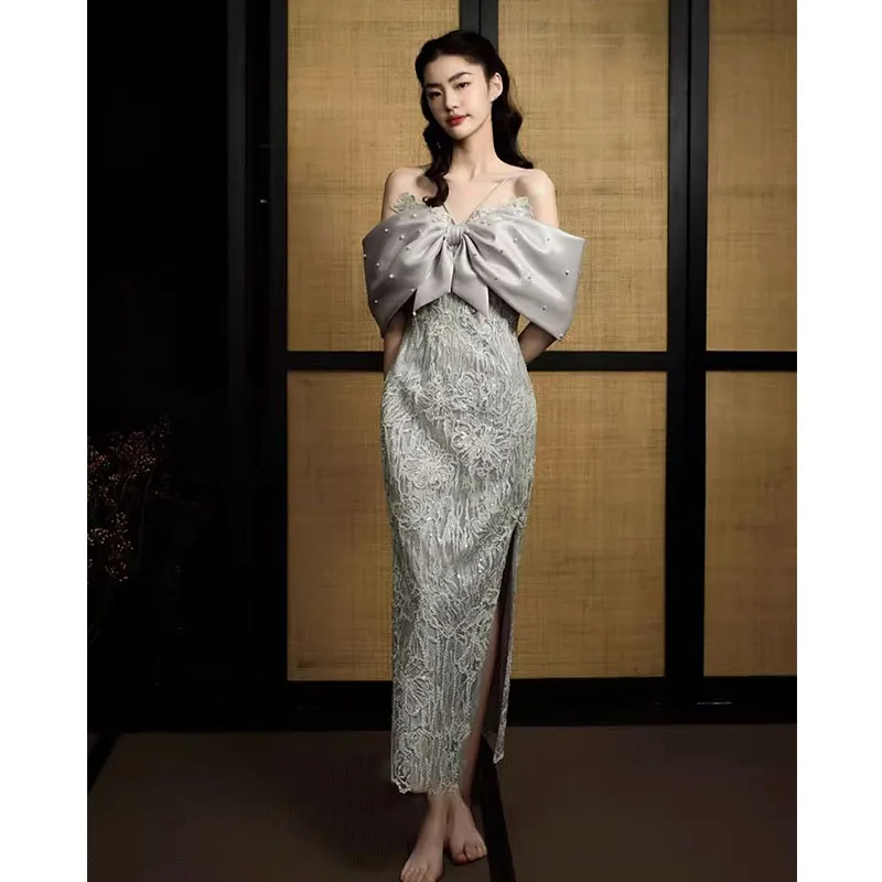 

Ele Chinese Sle Bridal Dr Women's Engagement Ceremony Dr Luxury mat Light Wedding Dr Summer Long Skirt