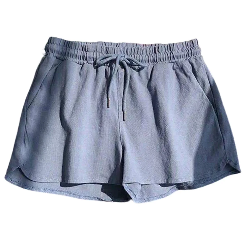 

Женские спортивные шорты с высокой талией на резинке, повседневные широкие брюки, домашняя одежда для сна, летние широкие брюки на заказ для женщин