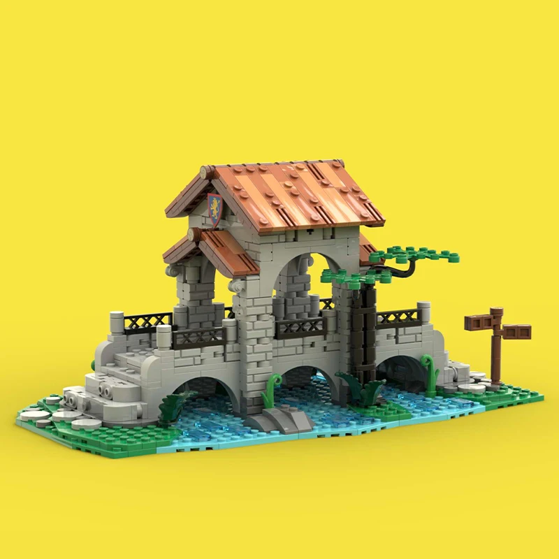 

743pcs European Medieval Street View Lion Knights' Bridge creative ideas Retro child Toy Birthday Gift building blocks MOC-10305