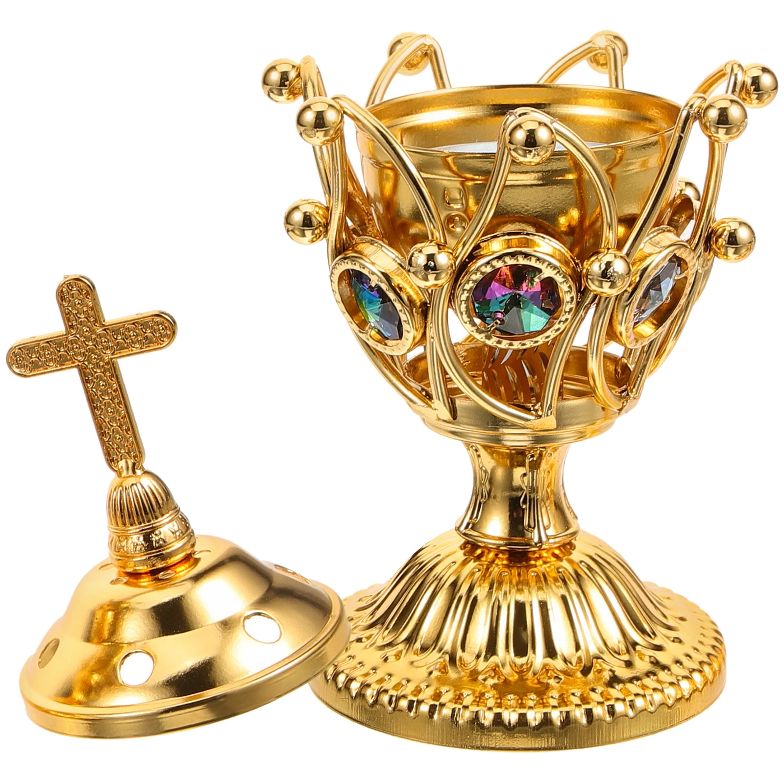 

Metal Incense Burner Censer Electric Aroma Vintage Decorative Plug in Bakhoor Holder for Home Office Yoga Room Teardoom Middle