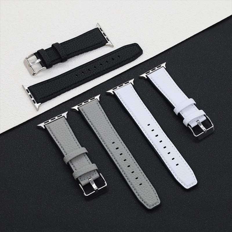 Strap for Apple Watch Band 10 9 8 7 45mm 41mm 42mm 44mm 40mm 46mm PU Leather bracelet belt for IWatch Series 6 SE 5 4 Ultra 49mm