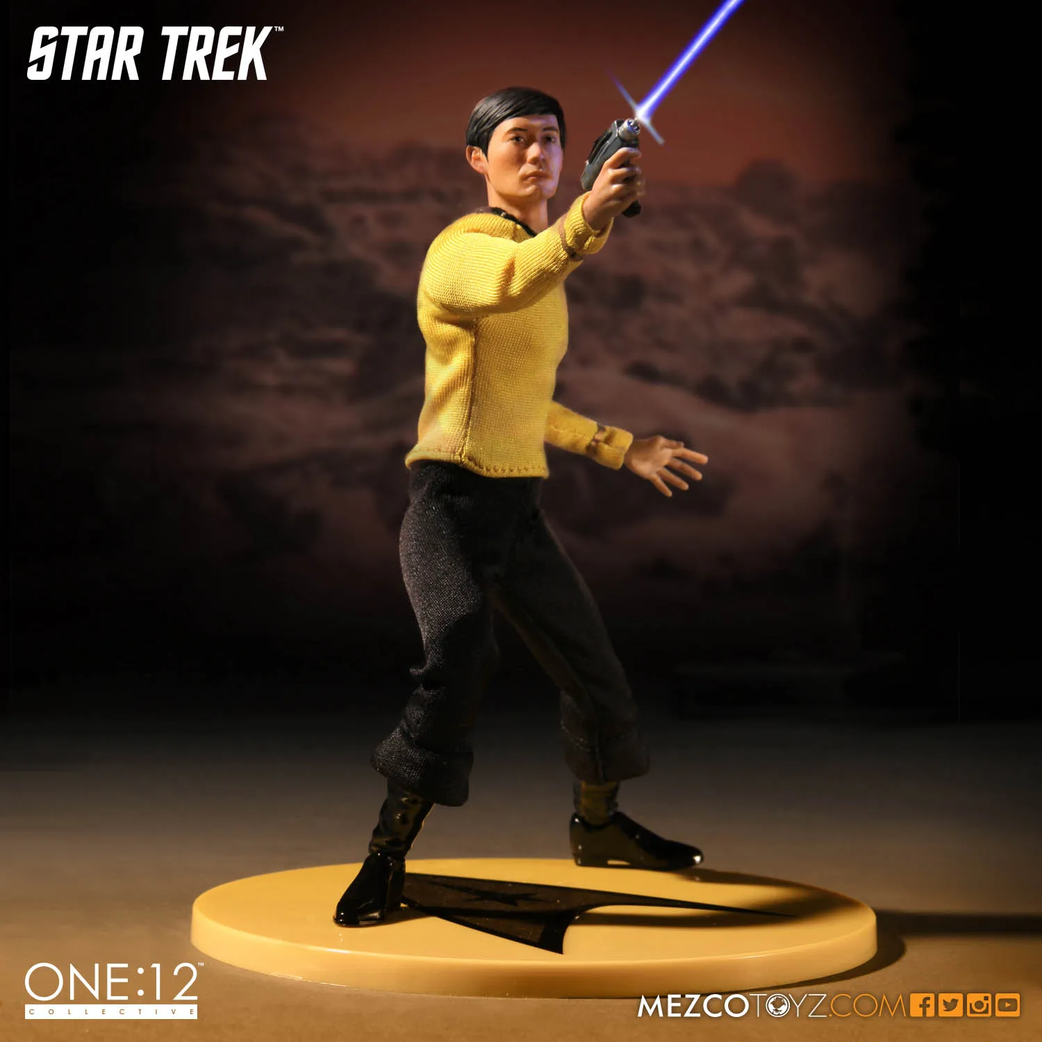 Genuine Out of Stock Mezco Ant Star Trek Lieutenant Sulu 1:12 Mobile Doll Model