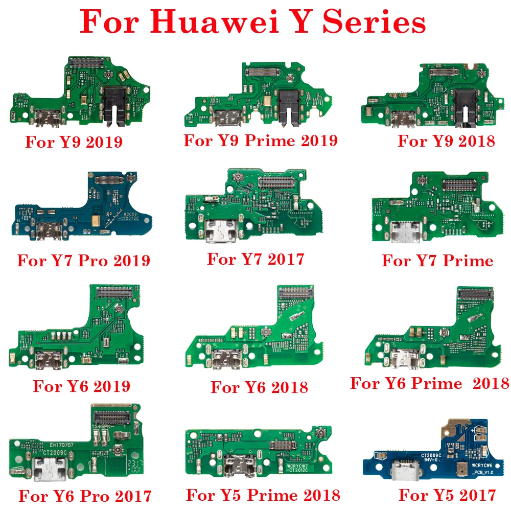 1pcs NEW Dock Charging Port Connector Flex Cable With MIC For Huawei Y6 Y7 Y9 Pro Y5 Prime 2017 2018 2019 USB Charger Flex