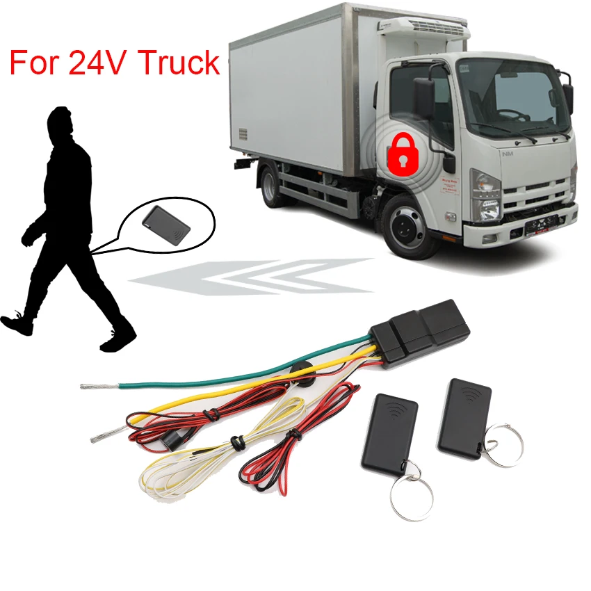 24V Truck Car Immobilizer Wireless Anti-Hijacking Engine Lock Alarm System Intelligent Circuit Cut Off Device Smart RFID Key