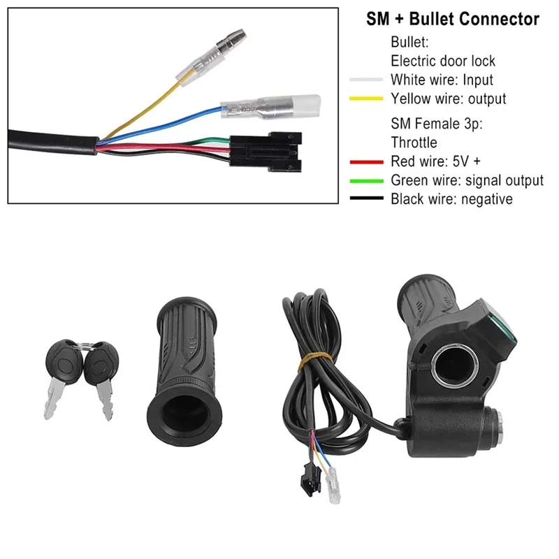 

RTENTE-Throttle Grip Handlebar 24/36/48/60V LED Digital Power Switch For Electric Bike Scooter