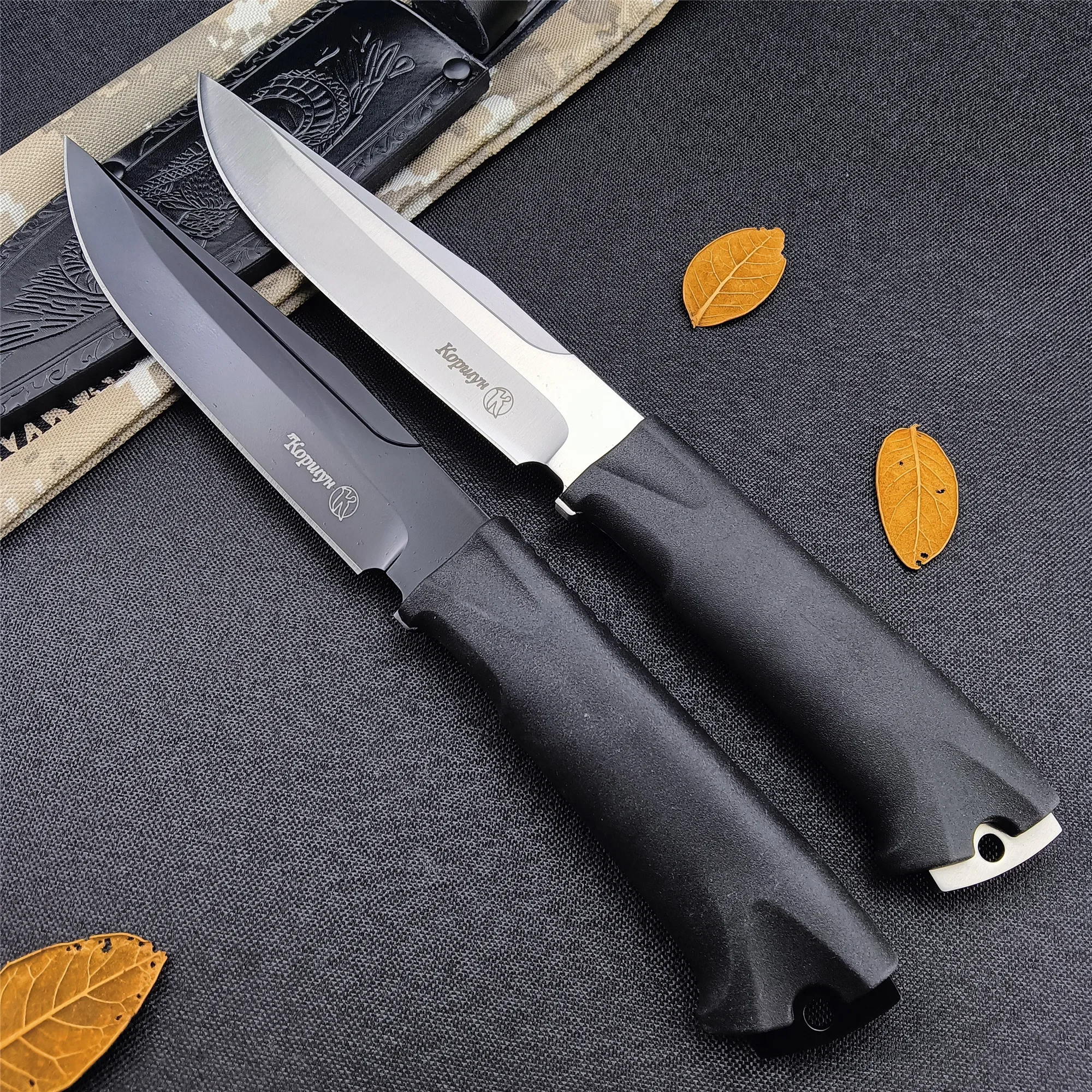 Russian Phoenix Tactical Knife non-slip rubber handle D2 blade outdoor tactical hunting Camping Hiking survival EDC knife