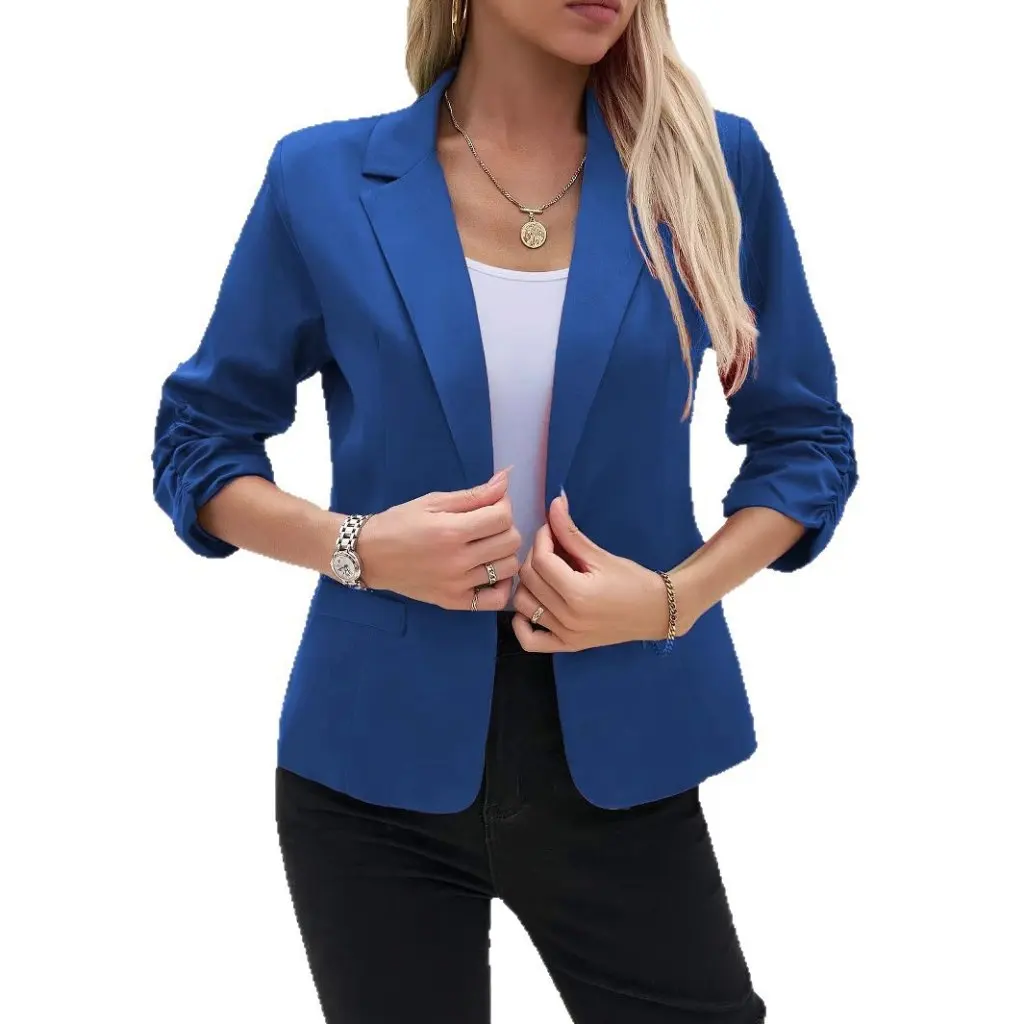

Women's Three-Quarter Sleeve Suit Jacket Formal Business Casual Workwear Green New Fashion