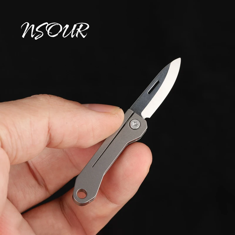 Imagem -02 - Titanium Alloy Mini Edc Faca Camping Equipment Unboxing Mini Faca Chaveiro Pendurado Outdoor Multi Ferramentas Faca Canivete