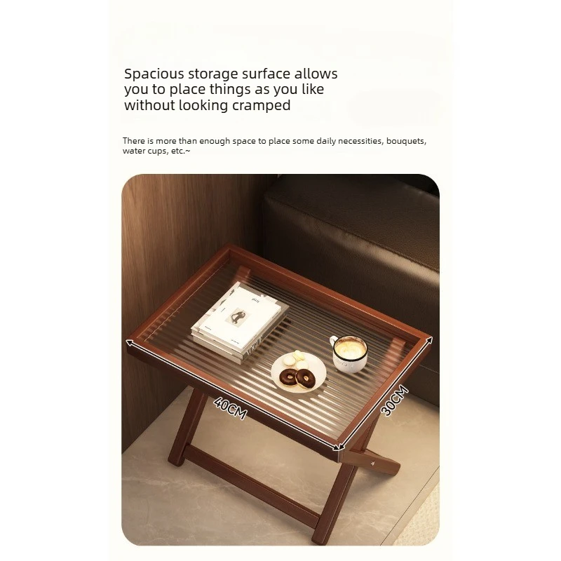 Foldable Coffee Table Small Side Table for Living Room Bedroom Compact Modern Design