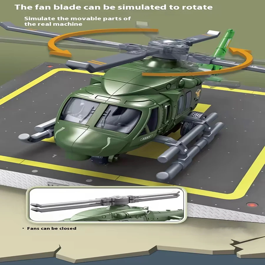 لعبة هليكوبتر عسكرية للأطفال مصنوعة من خليط معدني نموذج محاكاة طائرة الحلي للأولاد سيارات الأجرة محاكاة هليكوبتر هدية الكريسماس #4