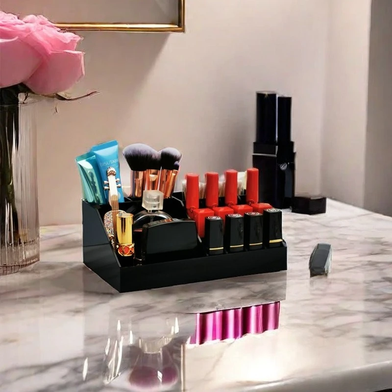 Simple acrylic cosmetics storage box desktop shelf lipstick skin care products dresser finishing