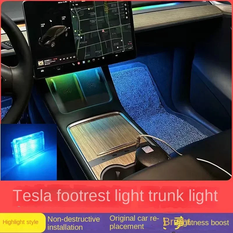 Tesla Model 3 modeY/X/S, sostituzione della luce del bagagliaio, illuminazione del pozzo del piede, illuminazione ambientale, modifica del LED,