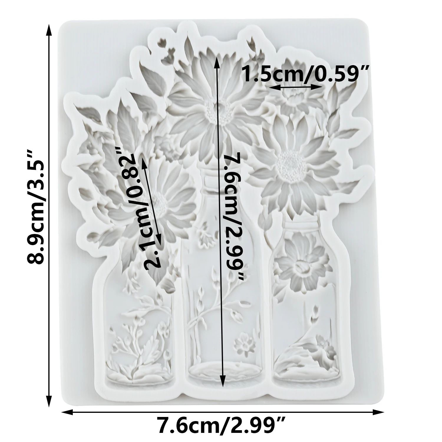 Daisy Flower Silicone Molds Flower Vase Fondant Cake Decorating Tools Cupcake Topper Chocolate Candy Resin Mold