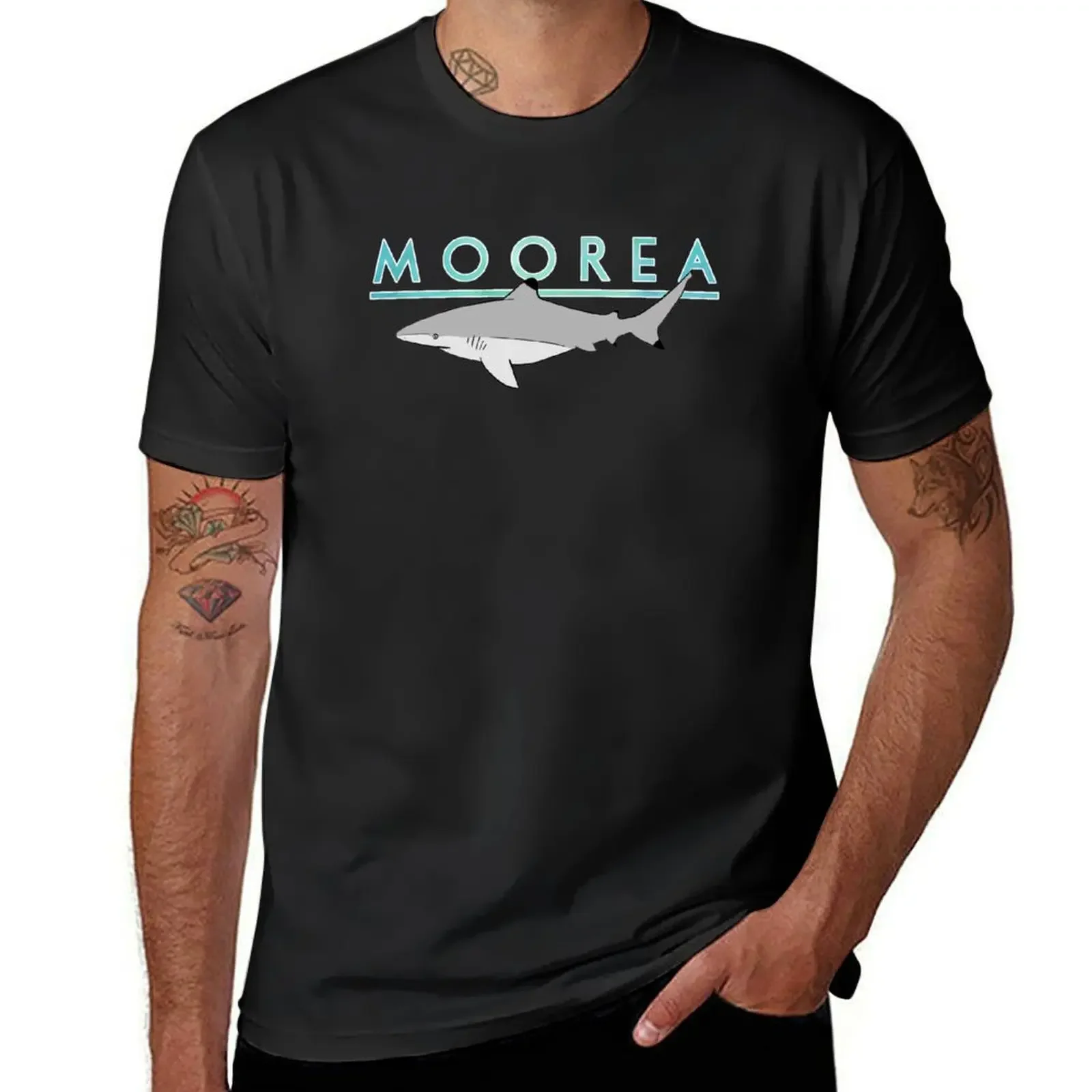 Moorea - Blacktip Reef Shark T-Shirt plus size tops Aesthetic clothing anime clothes customizeds heavy weight t shirts for men