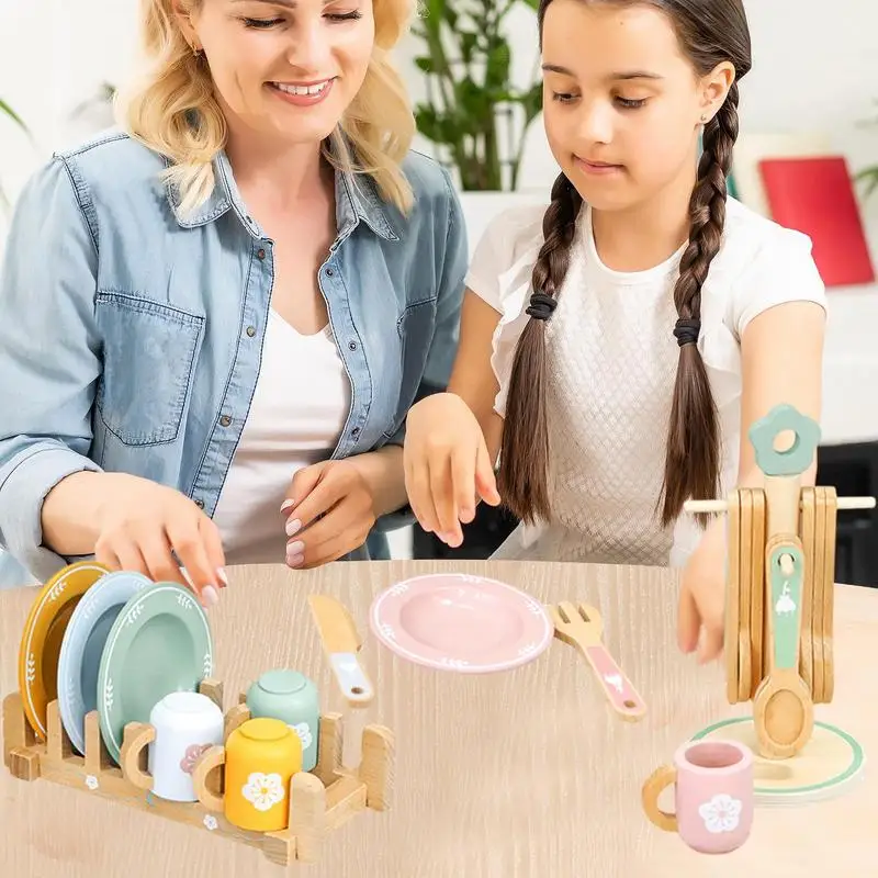 Brinquedo de cozinha para meninas, conjunto de cozinha de madeira, brinquedos realistas, kit de cozinha para crianças, meninos e meninas