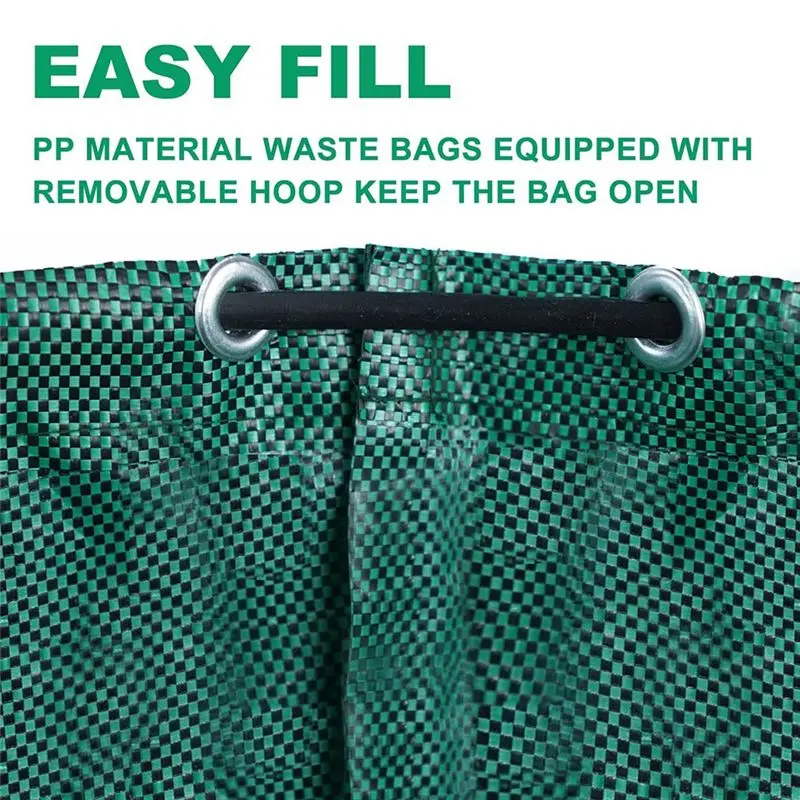 ABGE-Reusable 106 Gallon Yard Waste Bags(3-Pack), Collapsible Leaf Bags With Handles, Extra Large Heavy Duty Garden Trash Contai