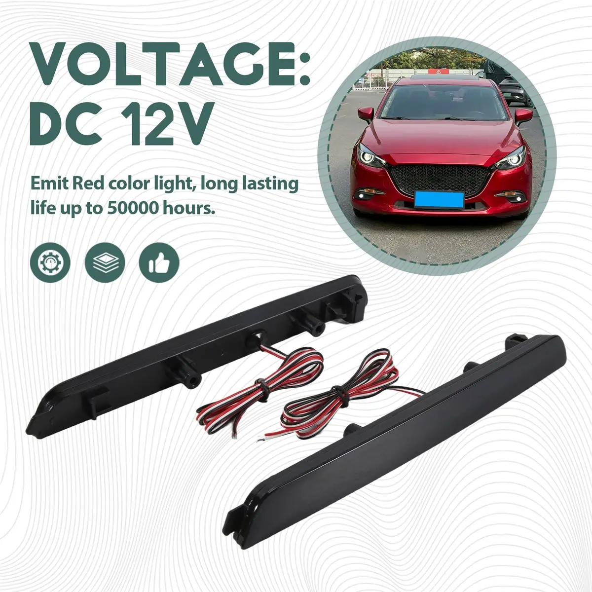 #31T Car Rear Bumper Reflector Lights for Mazda 3 AXELA 2004-2009,Rear Bumper Light,(ABS+LED)