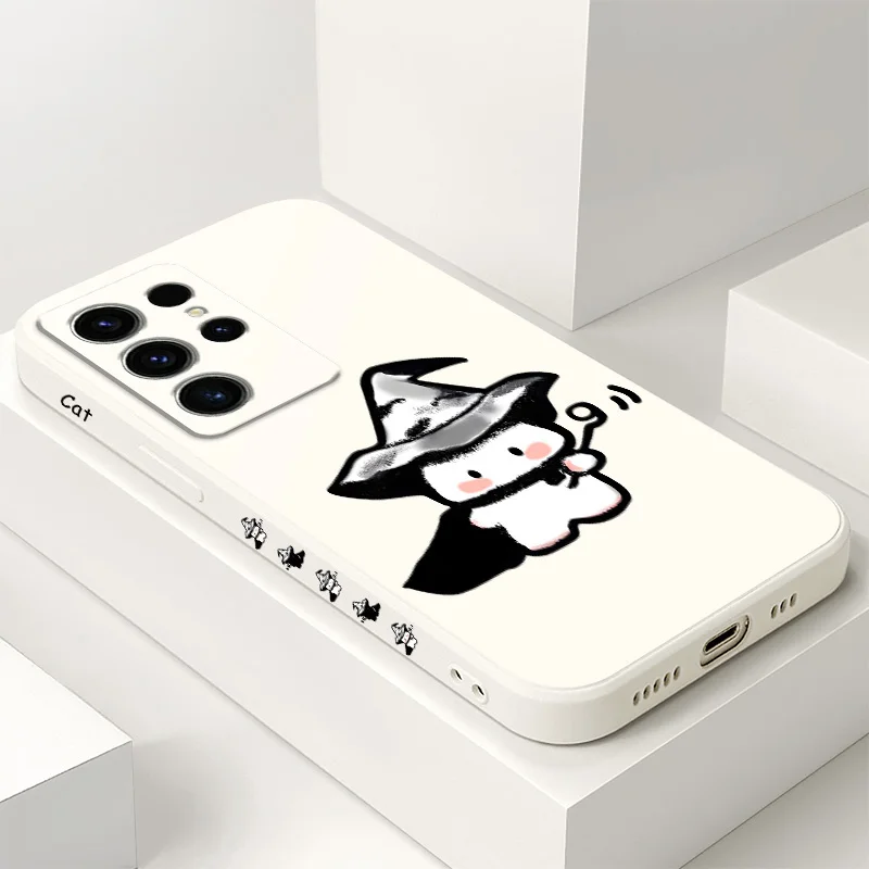 

Magician Cat Phone Case For Samsung Galaxy S25 S24 S23 S22 S21 S20 S10 S10E Ultra Plus FE Note 20 Ultra Plus Cover