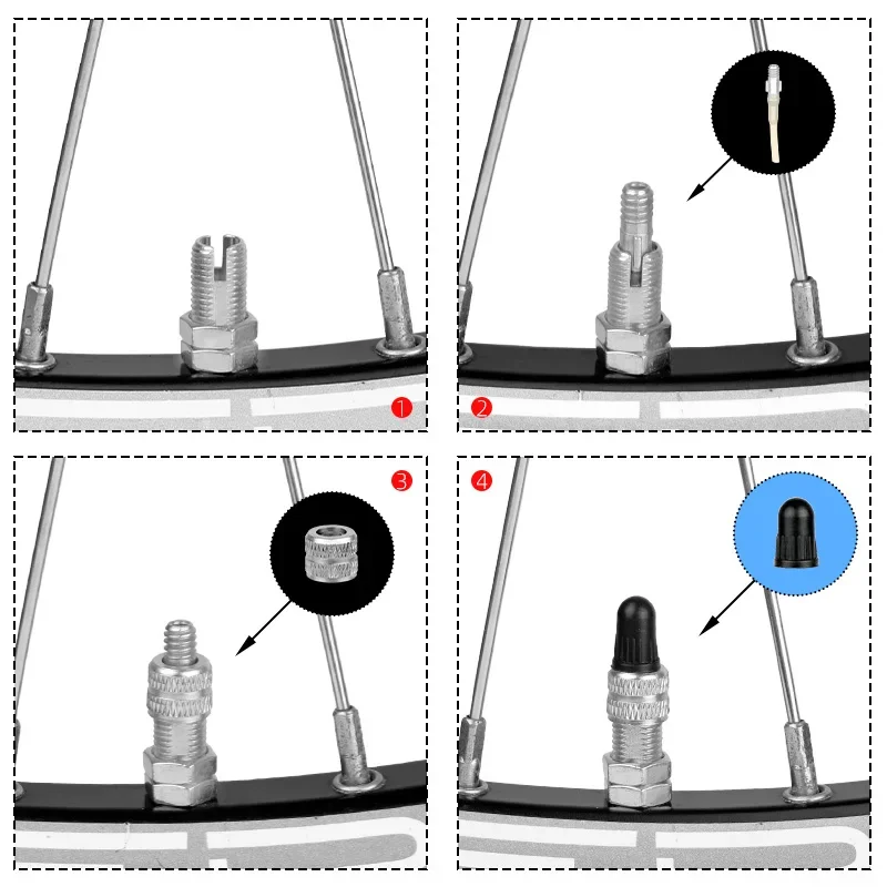 2/5/10 шт. вставки для клапана Dunlop, медные гайки, цинковый сплав, велосипедная насадка для трубки, D/V, замена сердечника с дополнительным шлангом