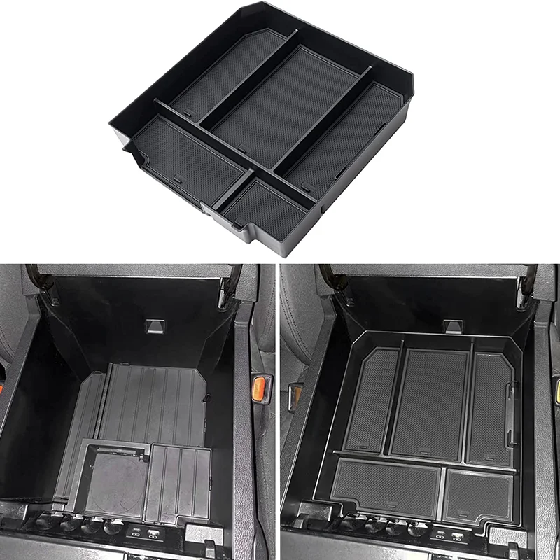 

Center Console Organizer For 2022 2023 Toyota Tundra Accessories Armrest Secondary Storage Box ABS Material with Non-Slip Mats