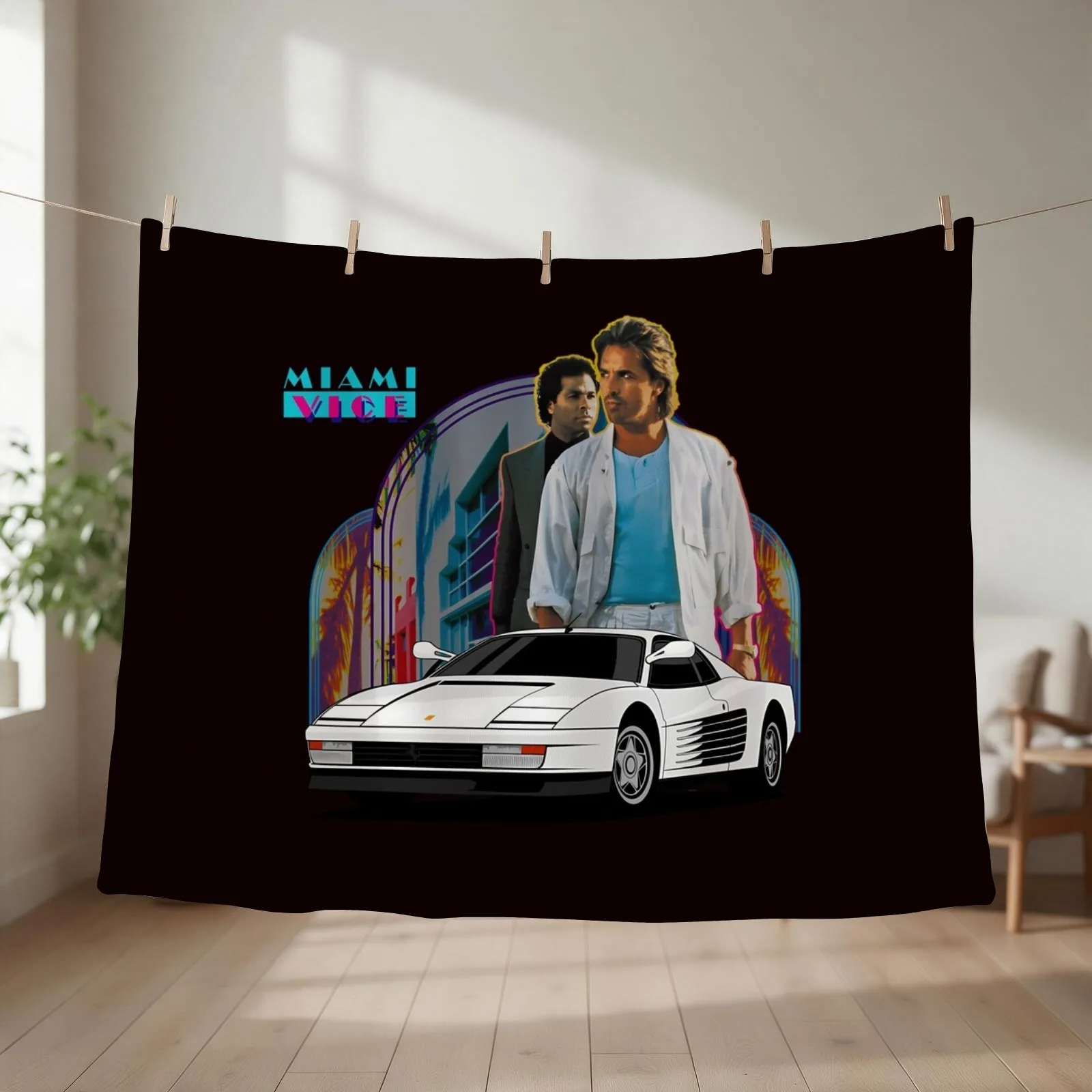 Miami Vice Testarossa Throw Blanket For Baby Stuffeds Sofa bed plaid Blankets