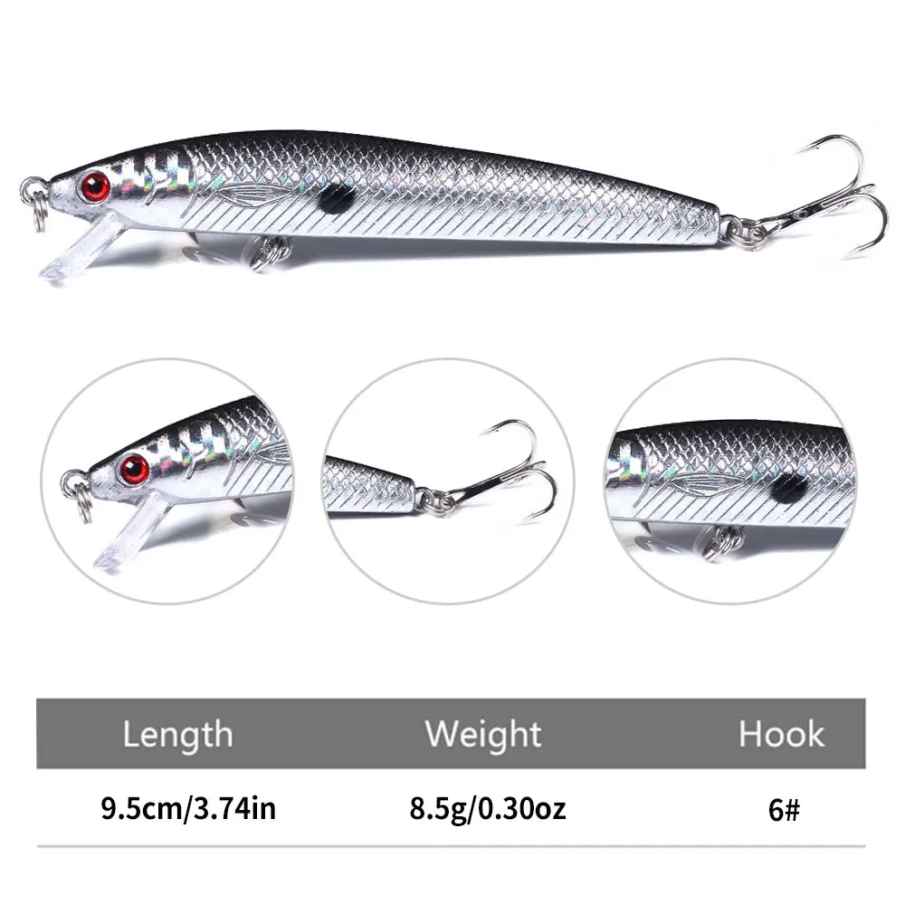 Jerkbait 9.5cm – Señuelo duro para trucha y lubina - imagen 3