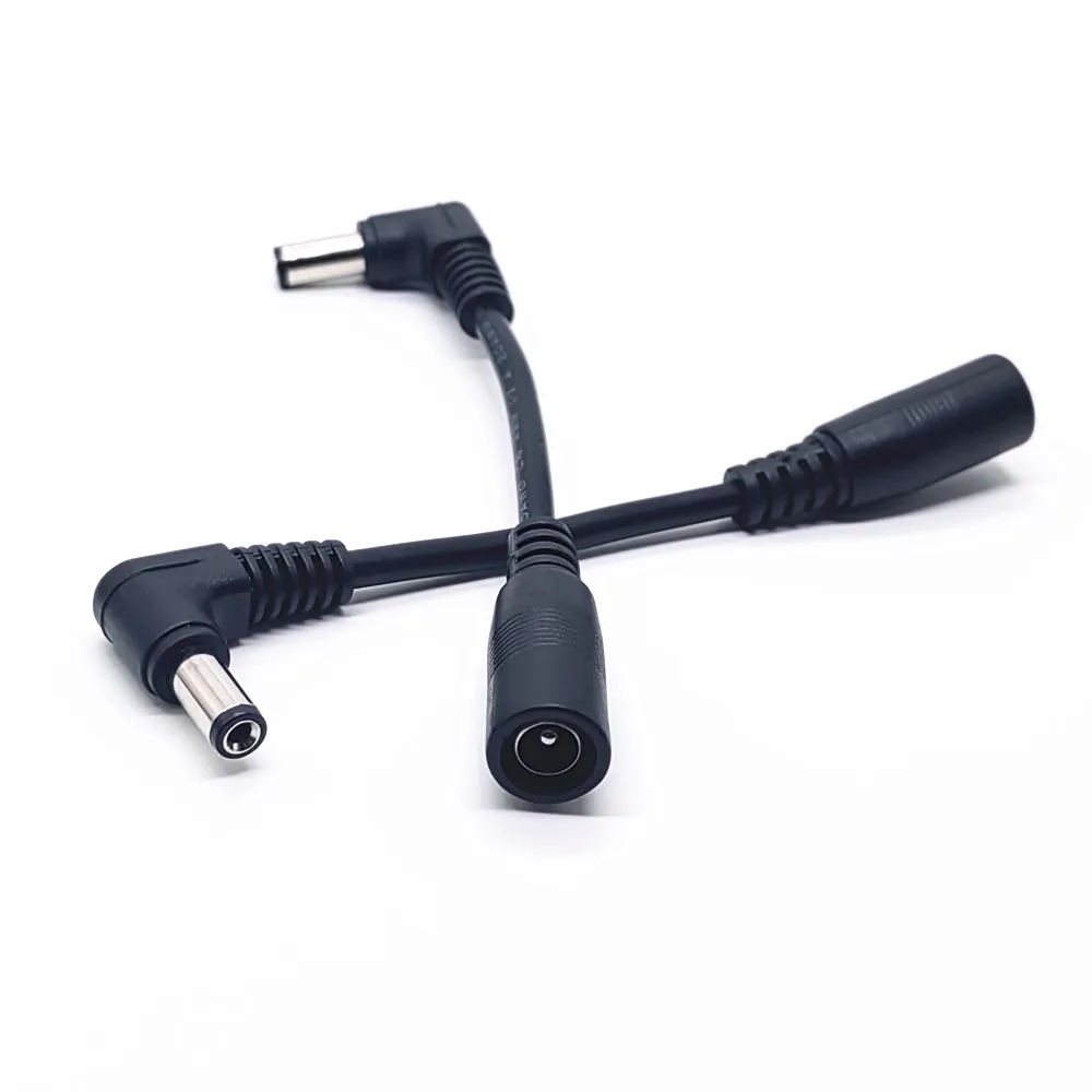 5cm DC Power Plug Cable 5.5*2.1mm Male 90 Degree Right Angle To 5.5 x 2.1mm Female Adapter Extension Cable Cord for CCTV Camera