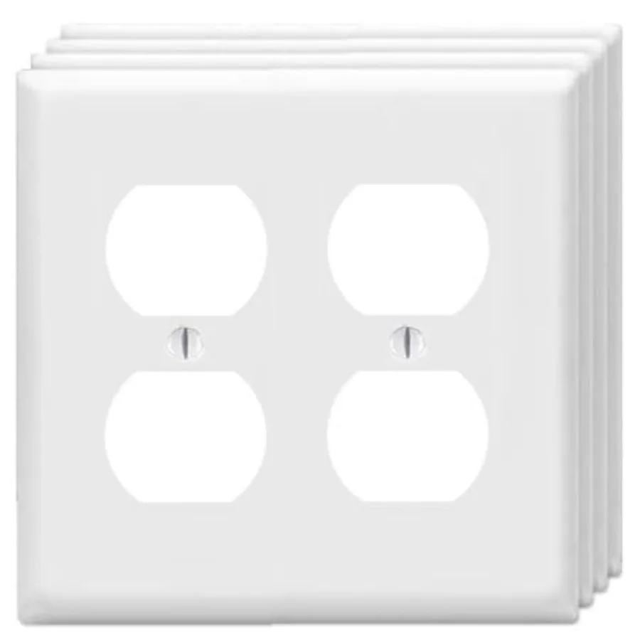 

Duplex Outlet Cover Wall Plates 2-Gang Switch Outlet Electrical Cover Plate Unbreakable Thermoplastic Faceplate for Light Recep