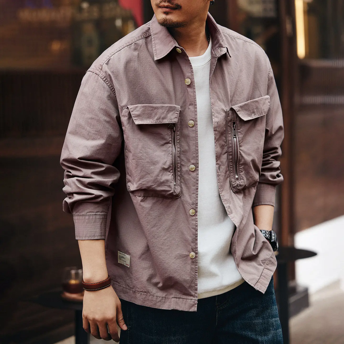 

Рабочая одежда в стиле ретро, рубашка с длинными рукавами, мужская весенне-осенняя свободная куртка