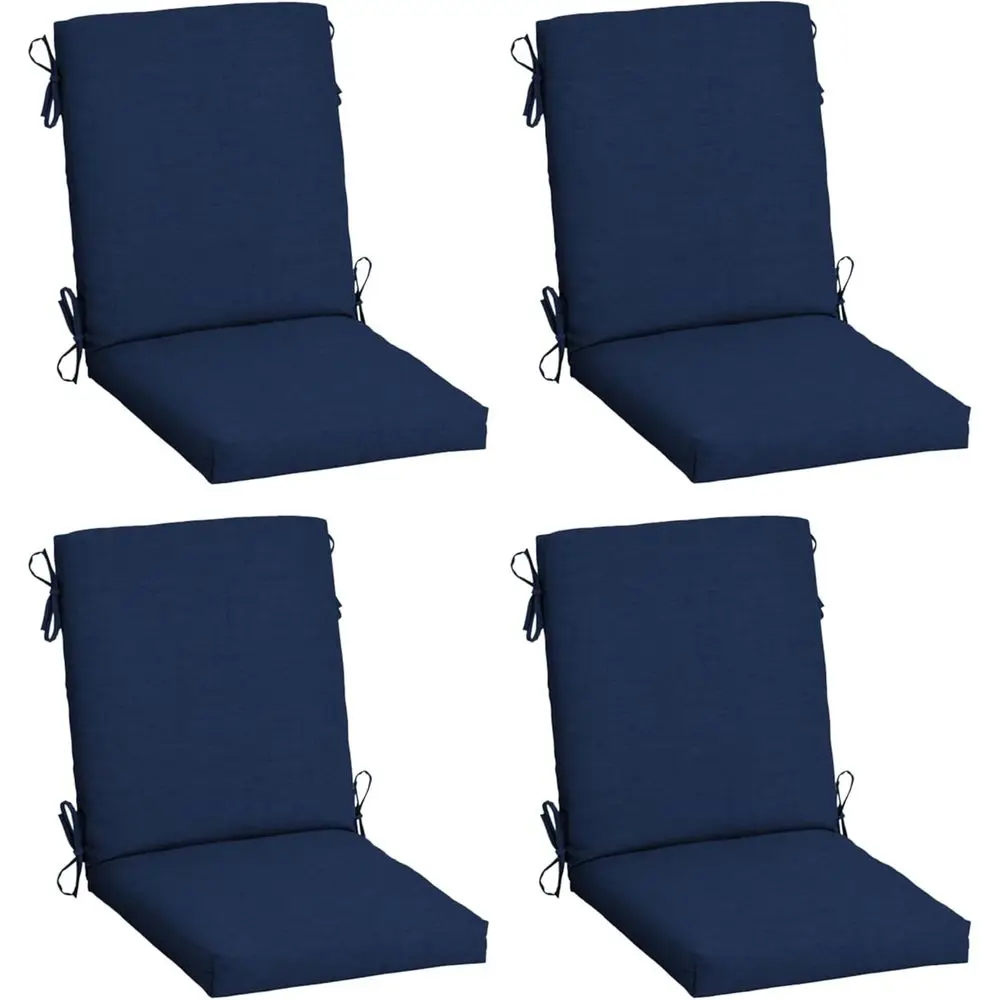 

4-Pack Outdoor Patio Dining Chair Cushions, 20x44, Water-Resistant, Sapphire Blue Seat Pads